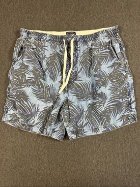 J. Crew Chino Tropical Palm Print Beach Summer Vacation Blue Shorts Mens Large